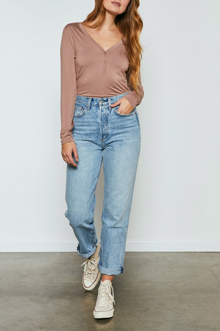 Gentle Fawn V-neck Top with snaps