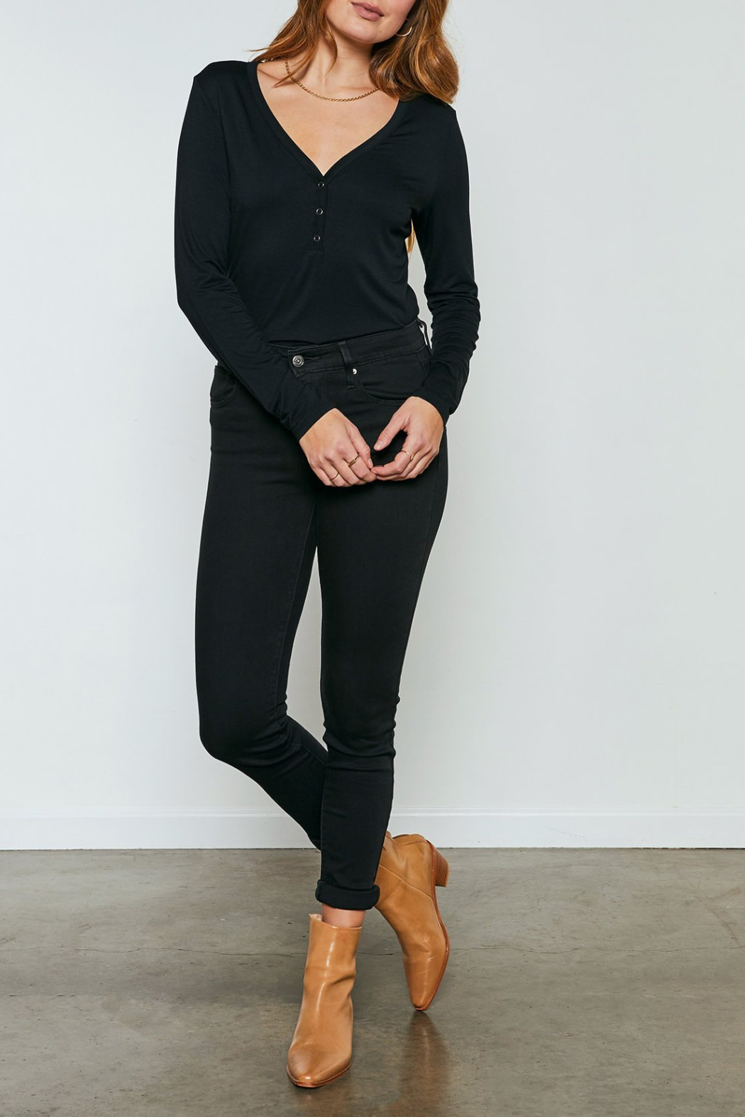 Gentle Fawn V-neck Top with snaps
