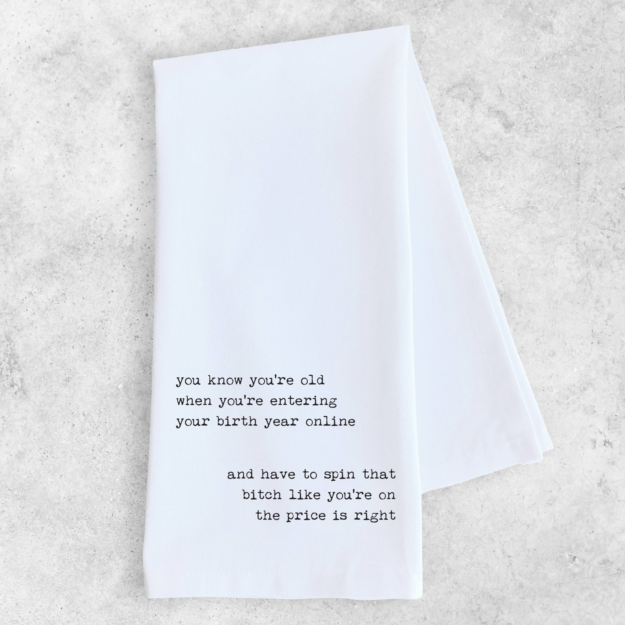 Devenie Designs Birth Year Tea Towel