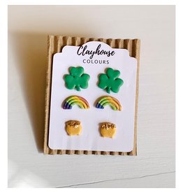 Clayhouse Colours Lucky Polymer stud earrings