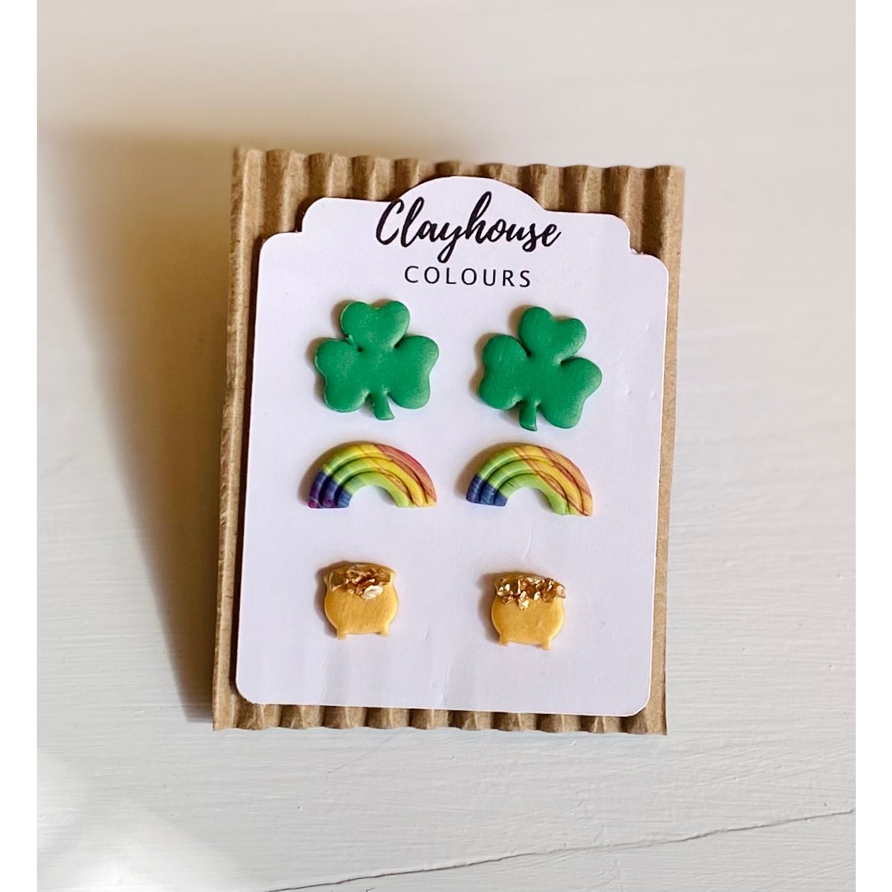 Clayhouse Colours Lucky Polymer stud earrings