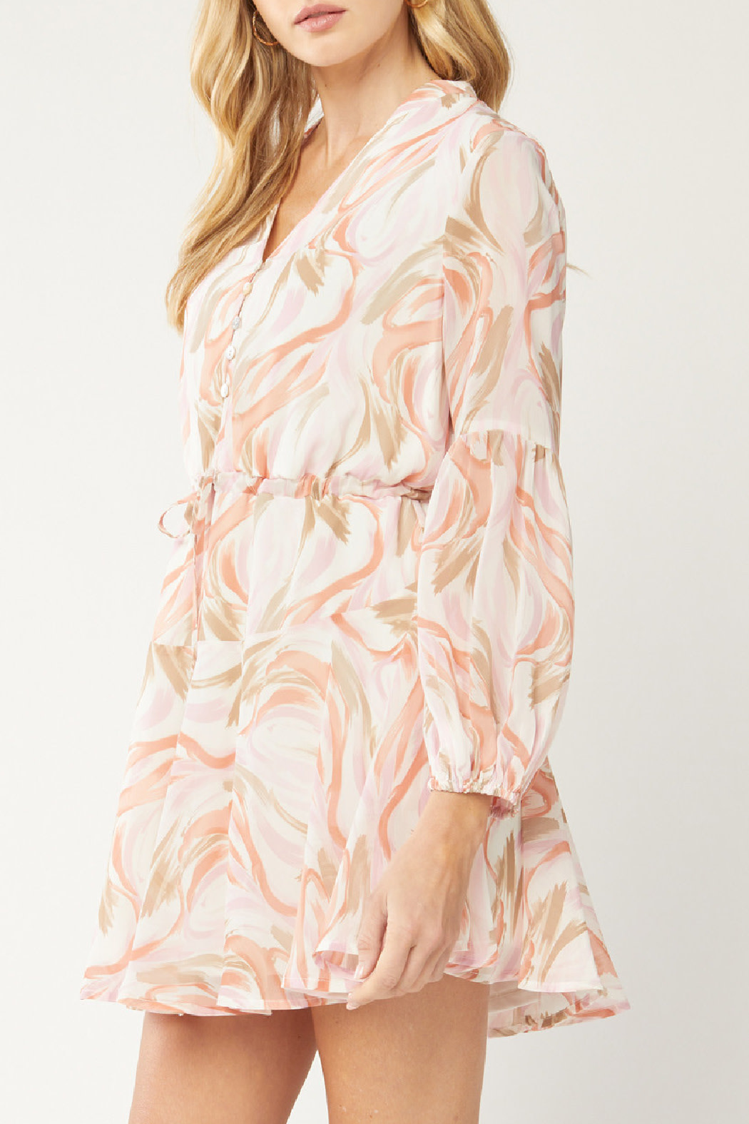 Entro Printed waist tie dress