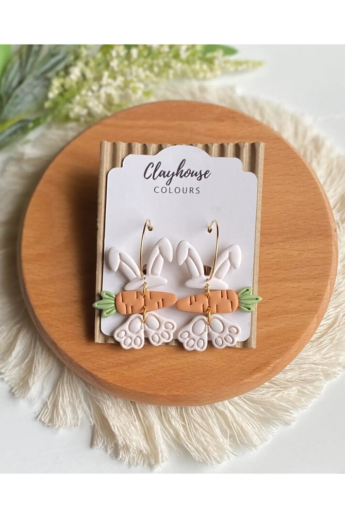 Clayhouse Colours Bunny Hoop earrings