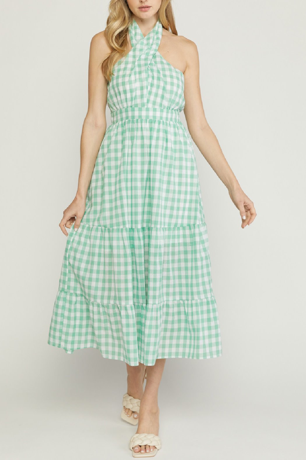 Entro Gingham Halter dress