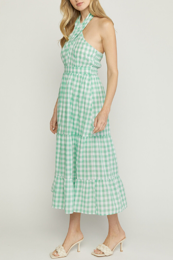 Entro Gingham Halter dress