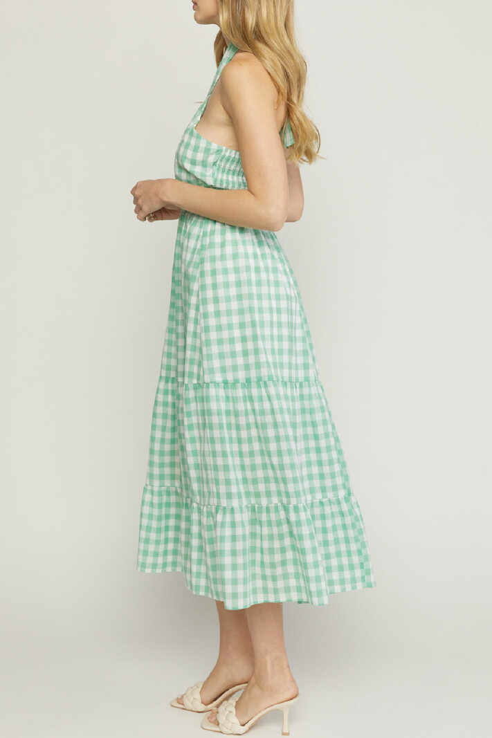 Entro Gingham Halter dress