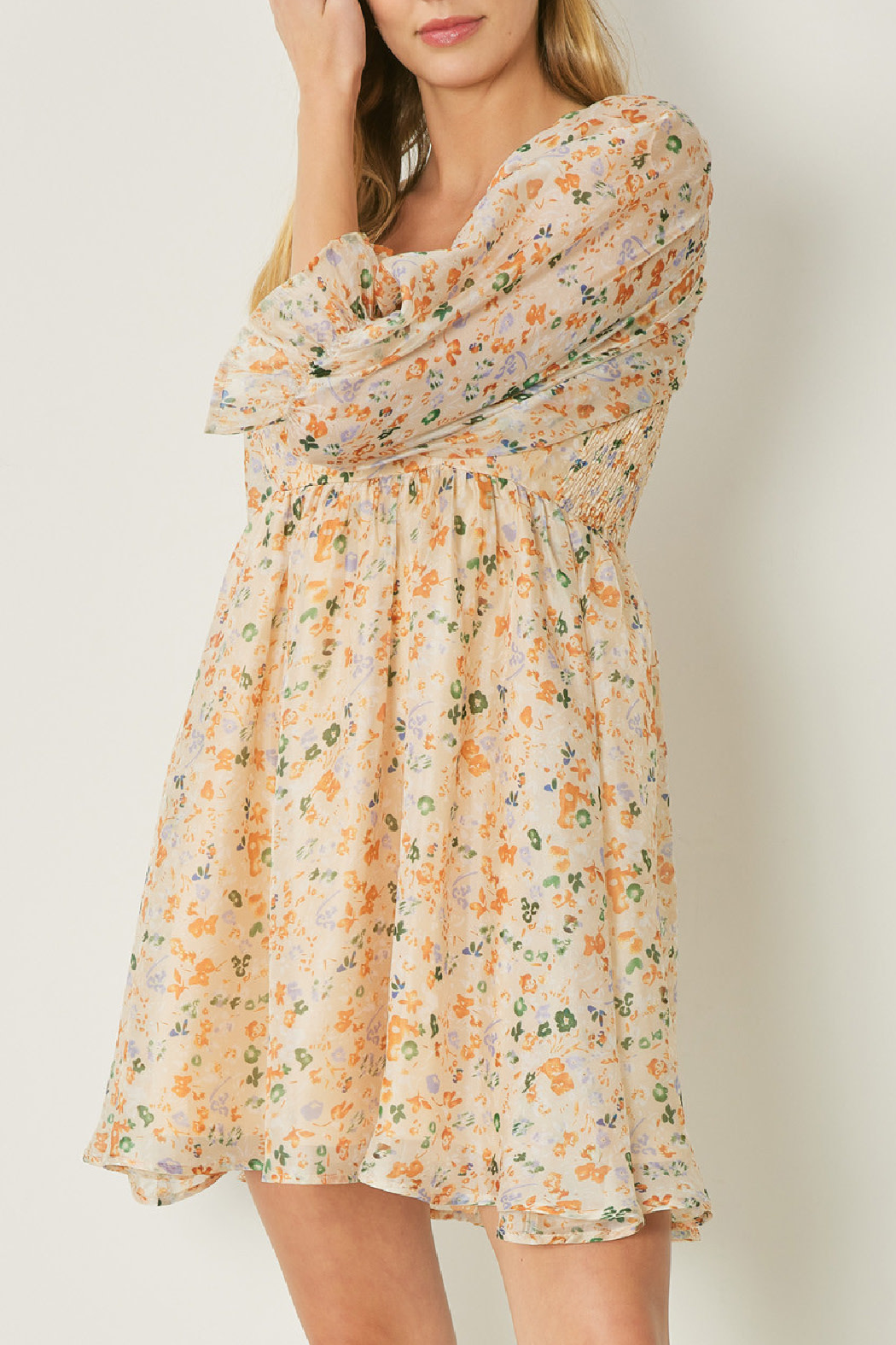 Entro Square neck floral dress