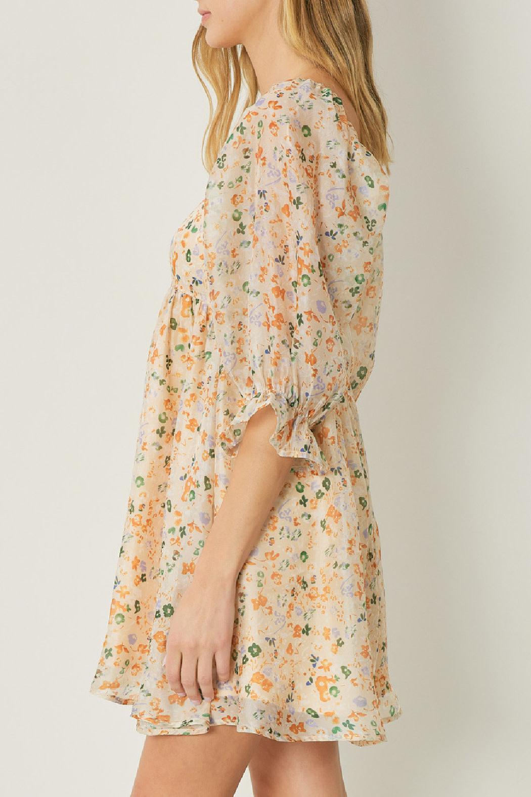 Entro Square neck floral dress