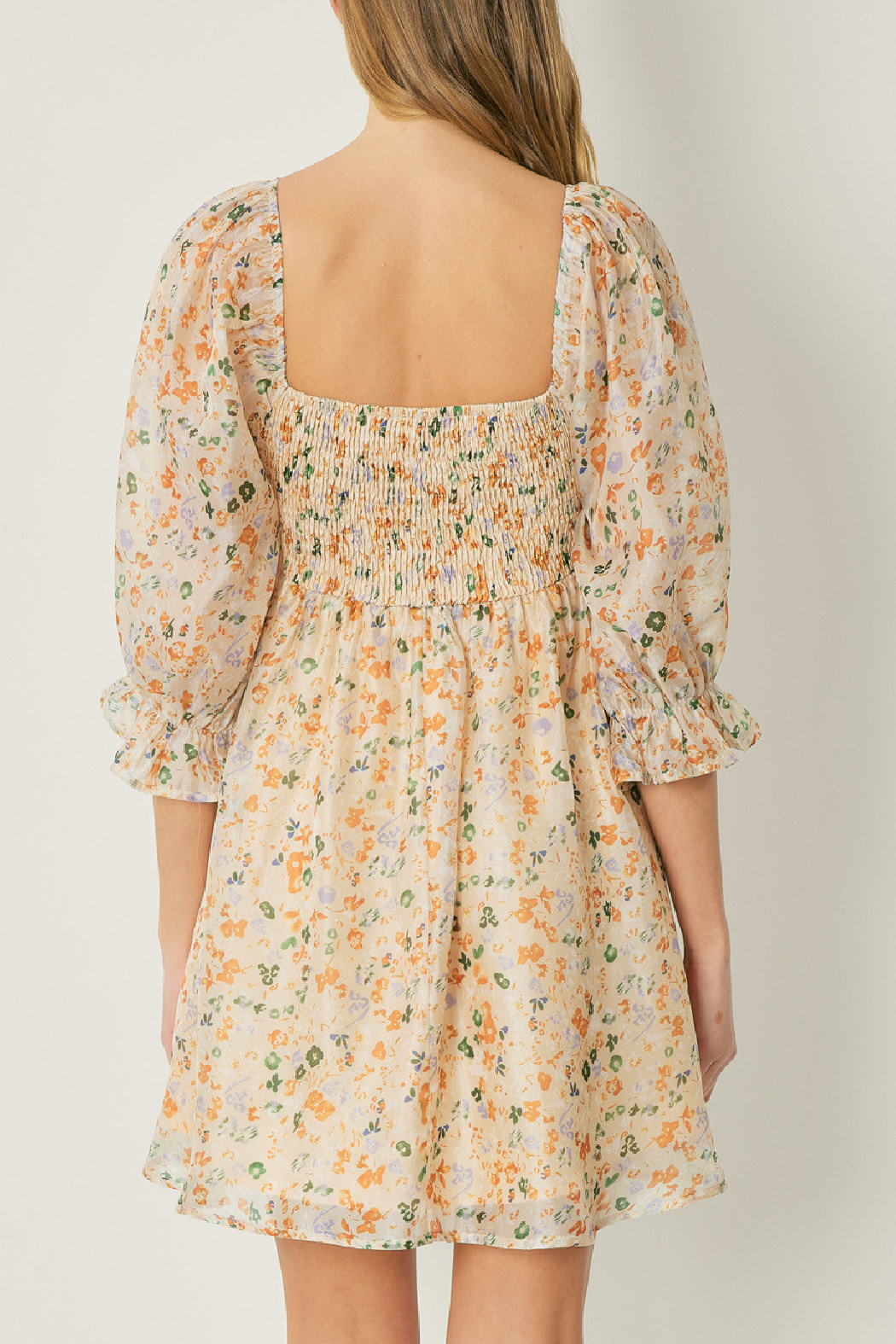 Entro Square neck floral dress