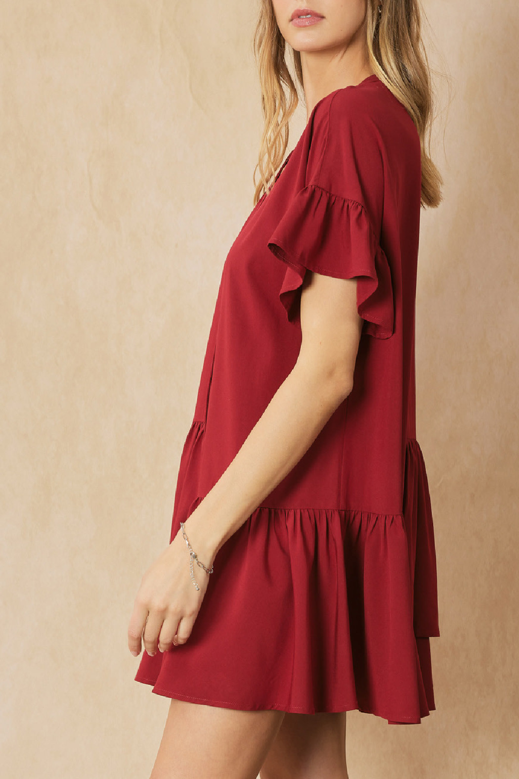 Entro Asymmetrical ruffle hem dress