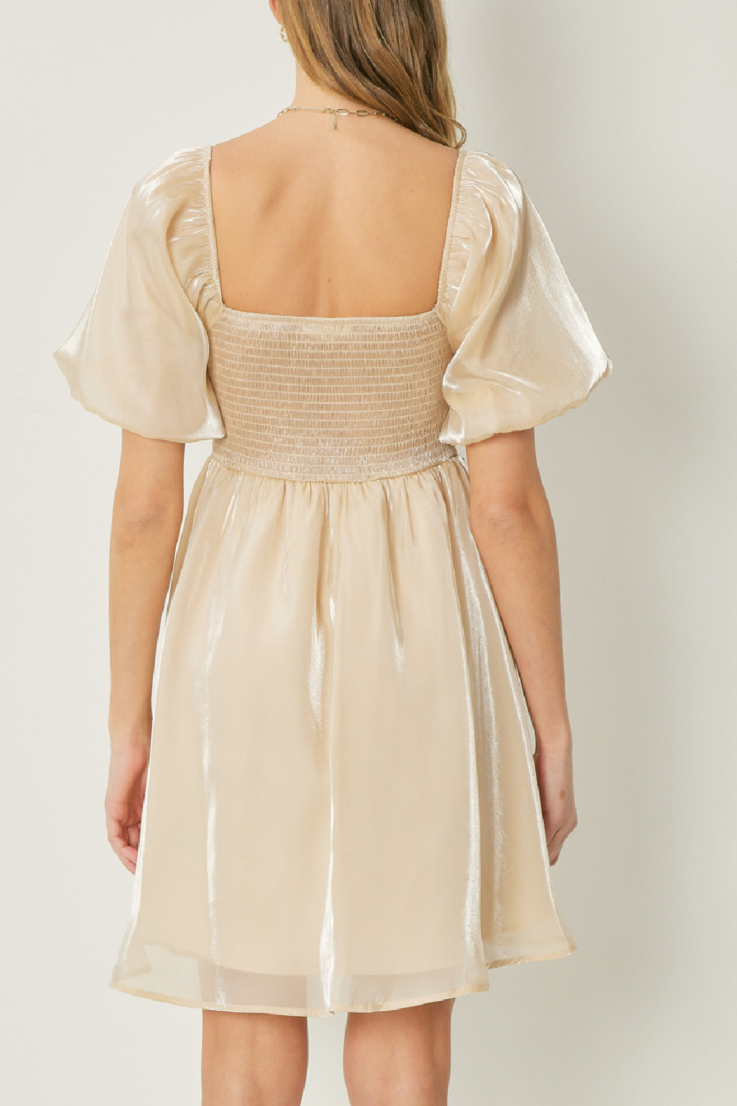 Entro Square neckline bubble sleeve dress