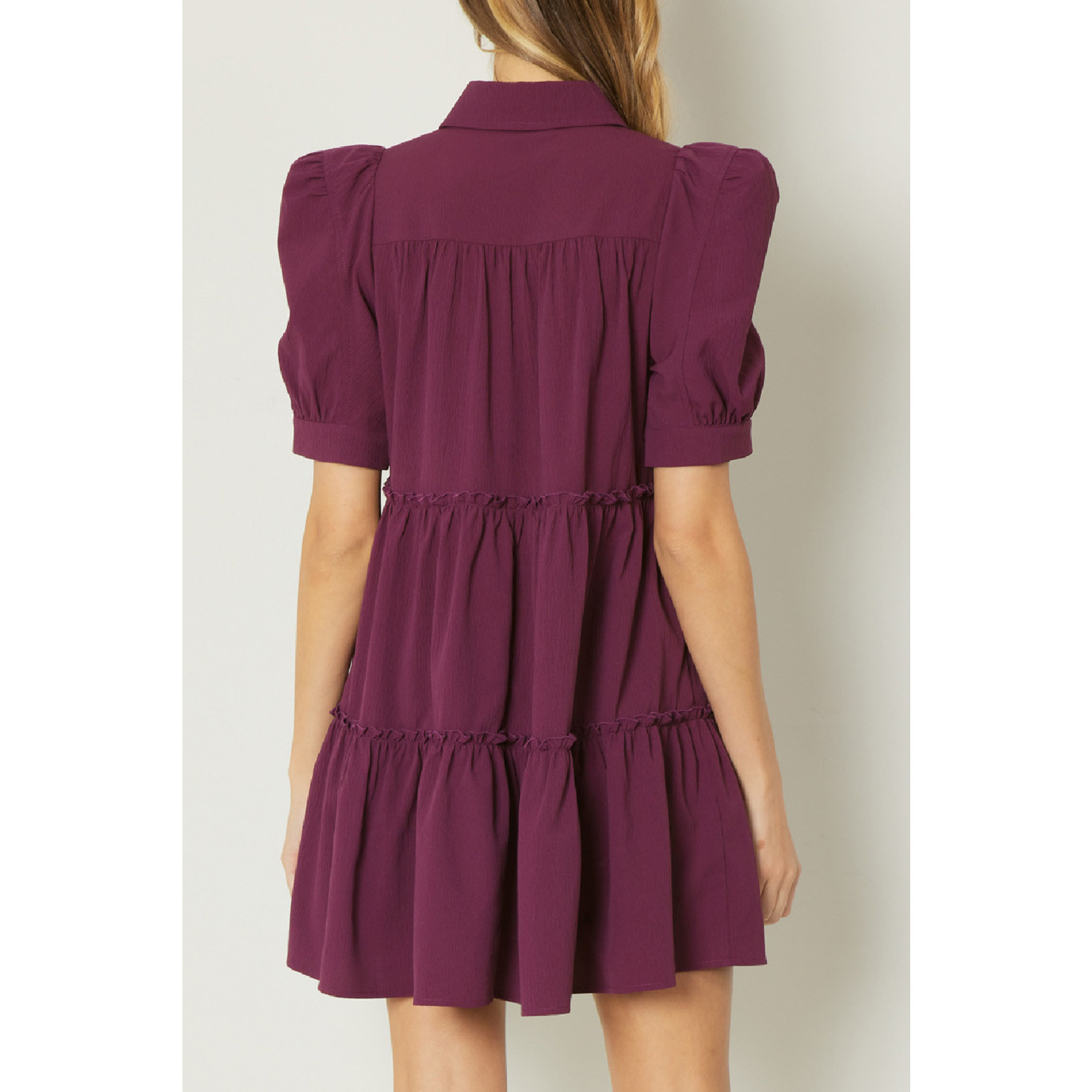 Entro Collared Tiered Dress