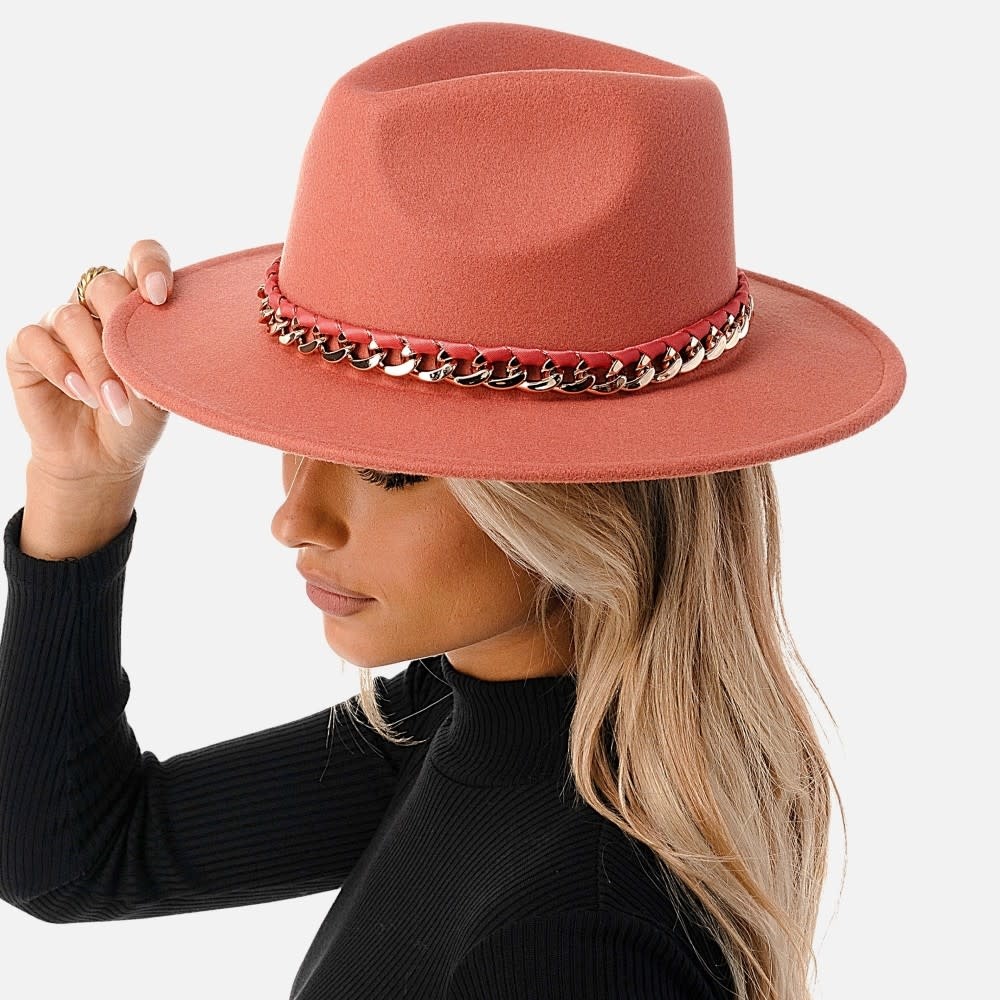 Marcus Adler Wide brim hat with chain band