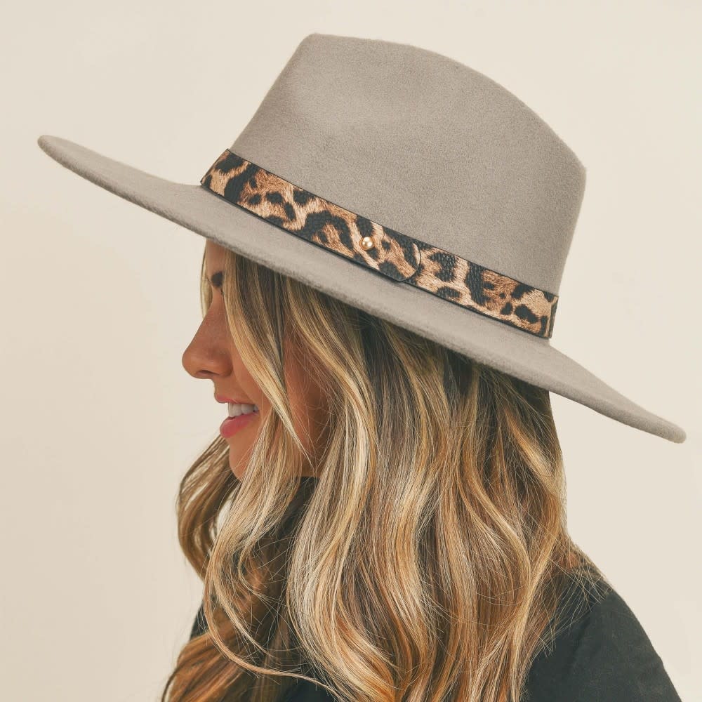 Styline Felt Panama with Animal Print band