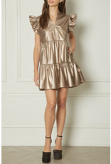 Entro Faux Leather tiered dress