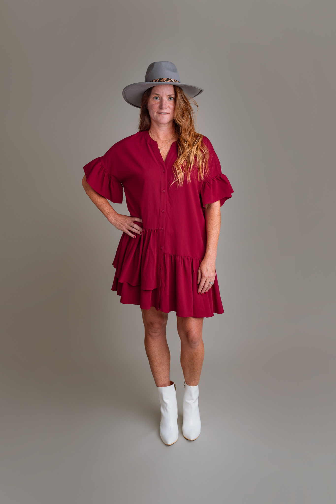 Entro Asymmetrical ruffle hem dress