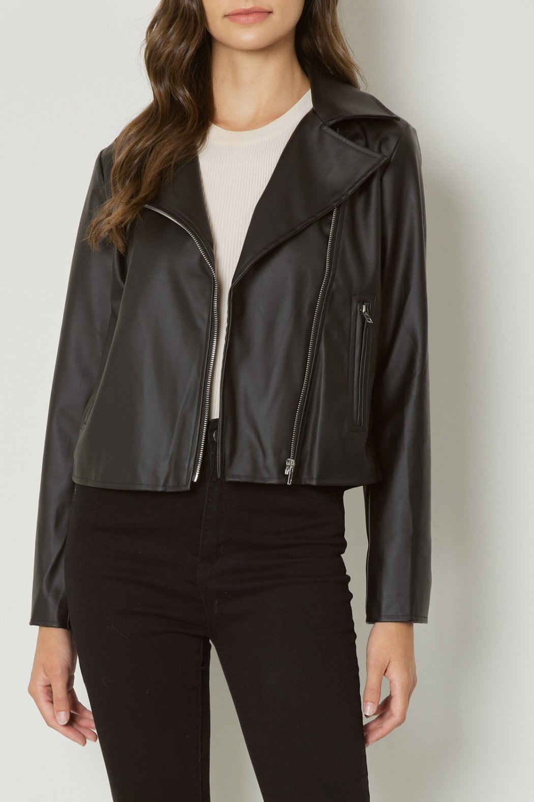 Entro Cropped leather jacket