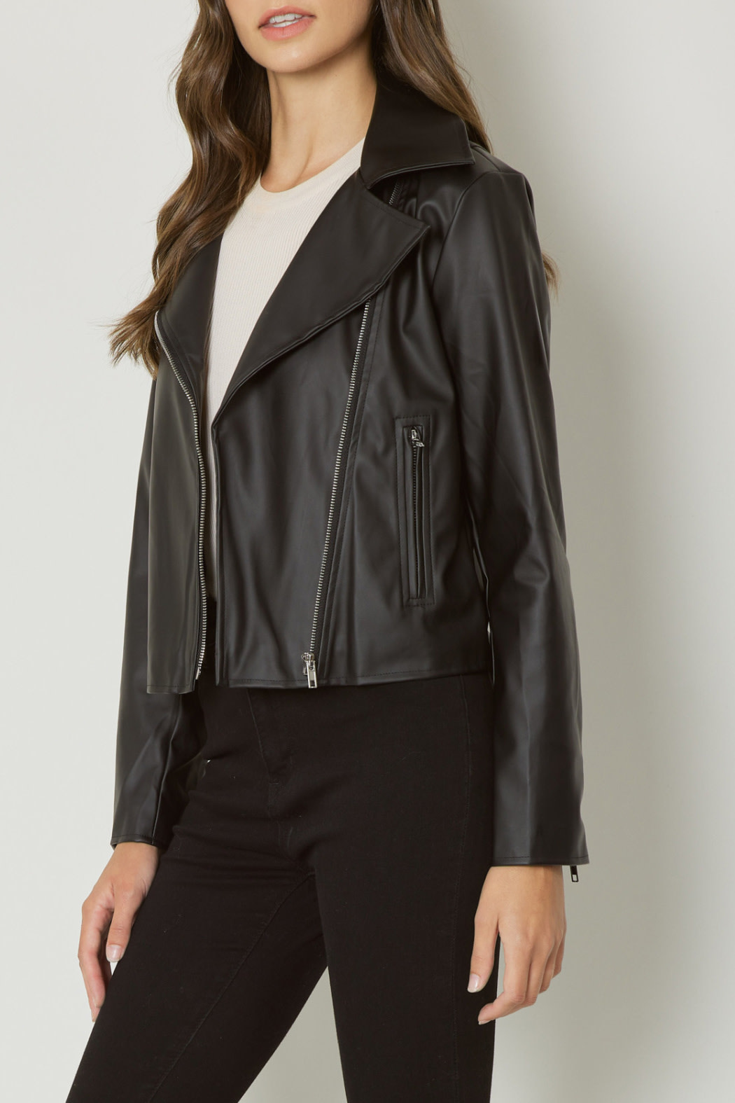 Entro Cropped leather jacket