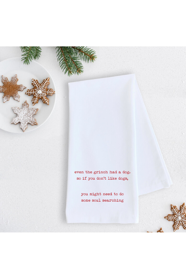 Devenie Designs Grinch dog Tea Towel