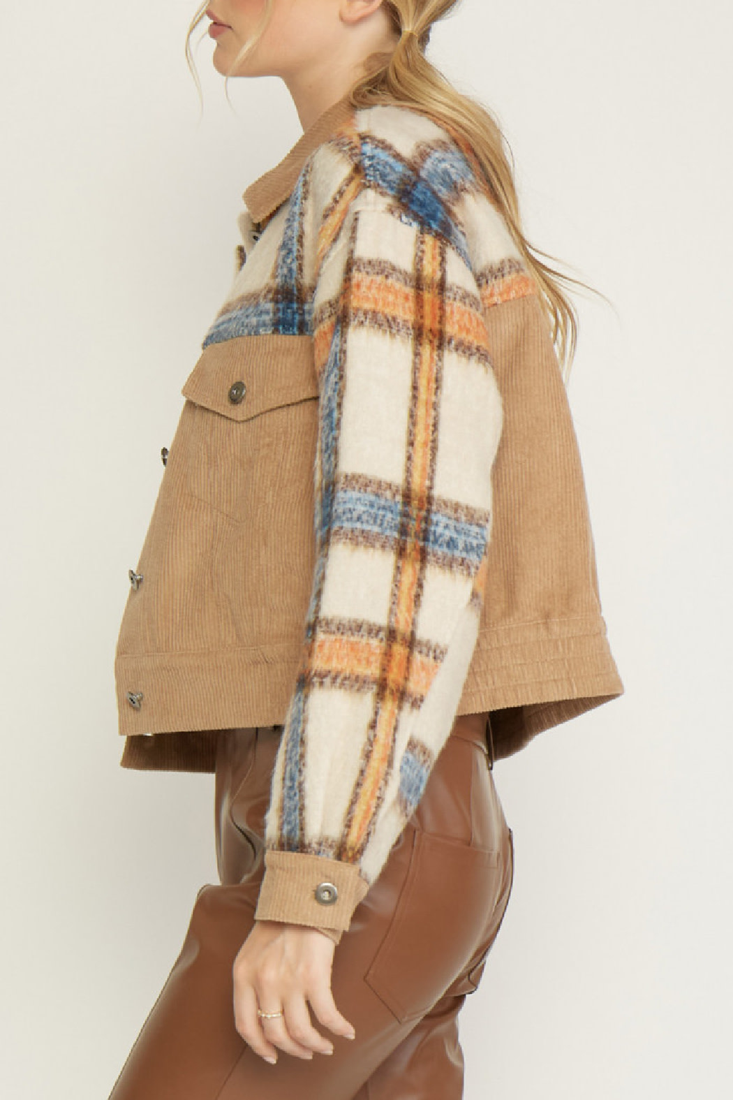 Entro Corduroy plaid mix jacket