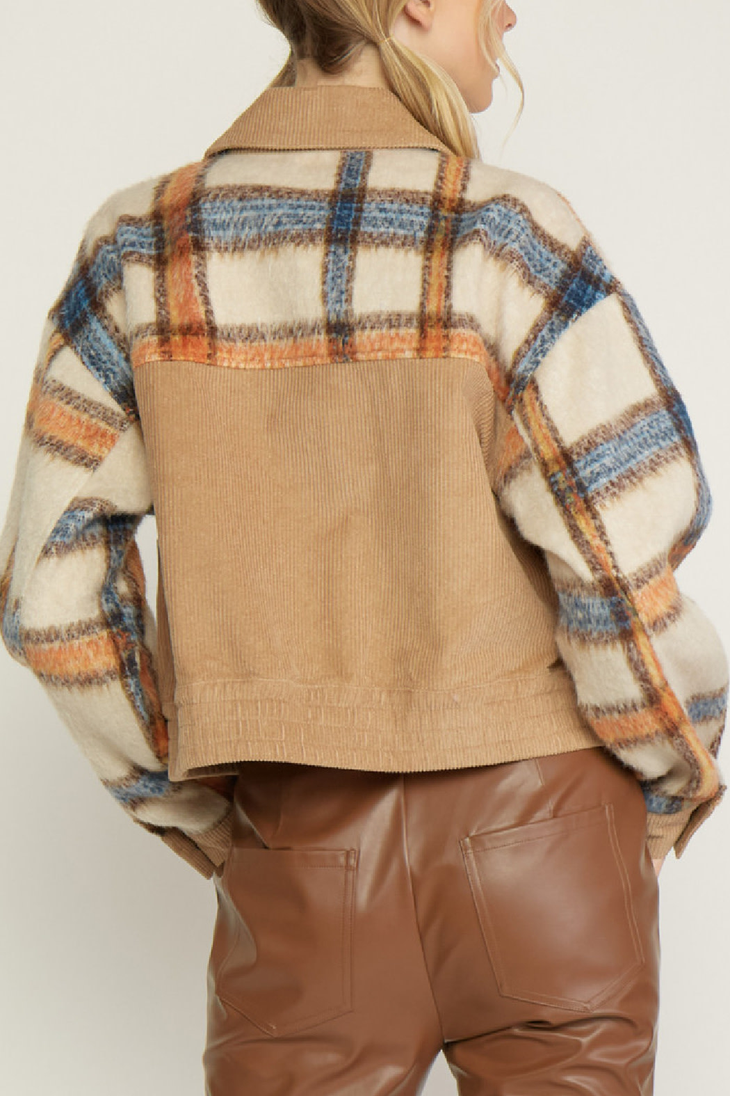 Entro Corduroy plaid mix jacket