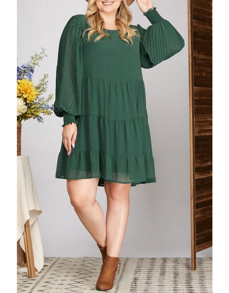 Pleated Sleeve Dress main image 1