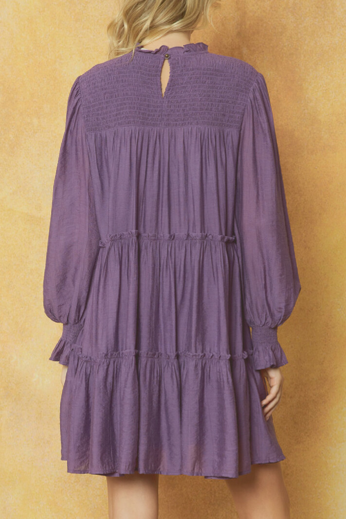 Entro Smocked Tiered Dress