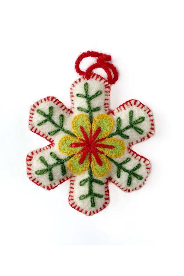 Ornaments 4 Orphans Snowflake Felt Wool Christmas Ornament