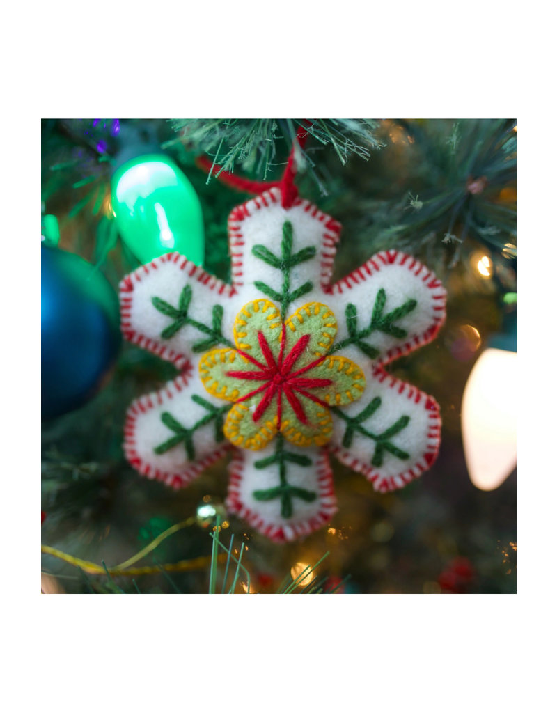 Ornaments 4 Orphans Snowflake Felt Wool Christmas Ornament