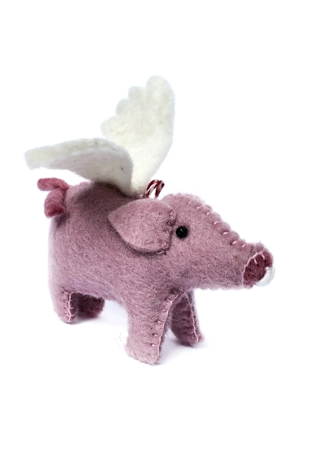 Ornaments 4 Orphans Flying Pig Felt Wool Christmas Ornament