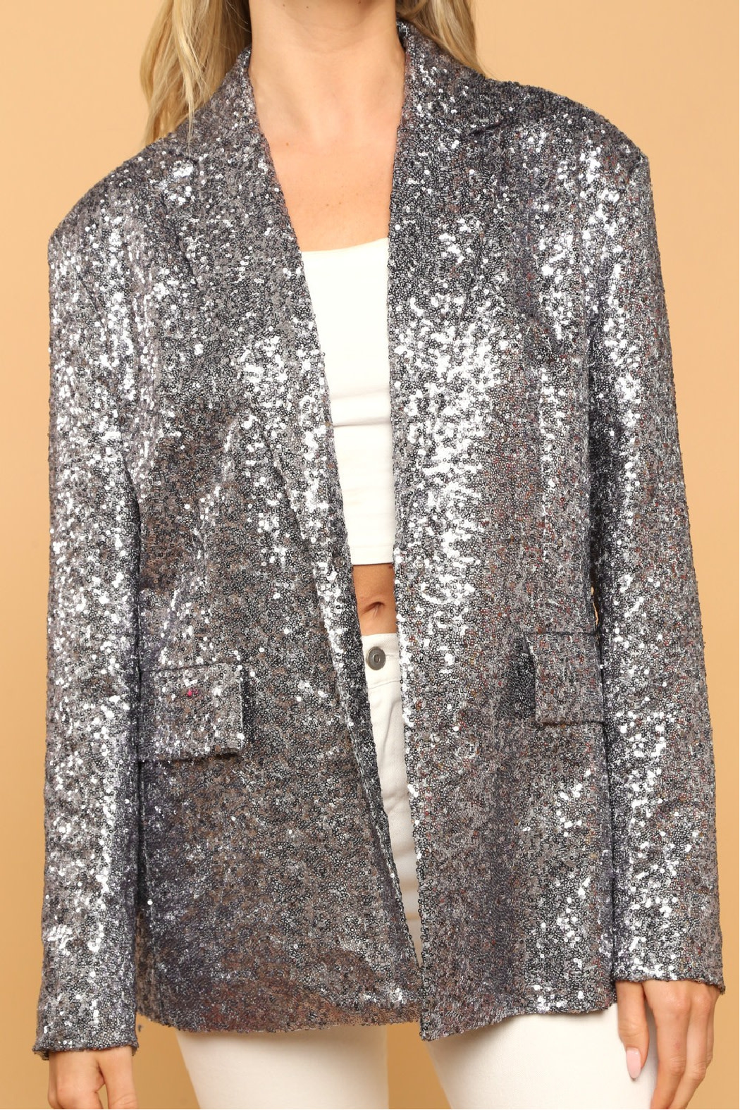 Peach Love CA Sequin Blazer