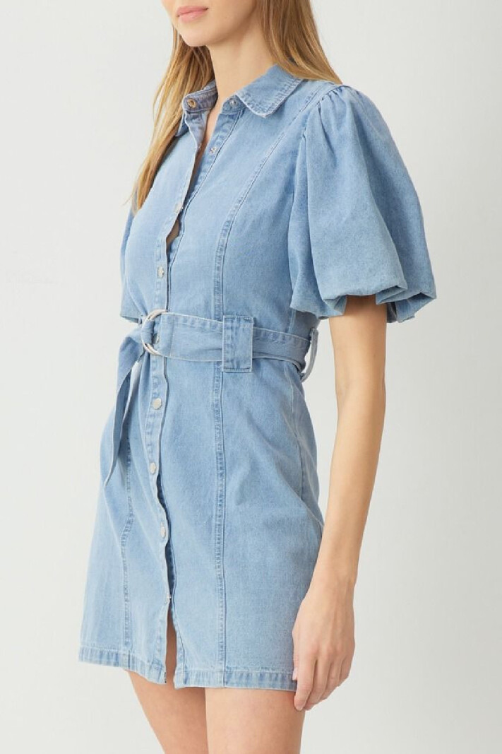 Entro Bubble sleeve denim dress