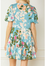 Entro Floral Puff Sleeve Dress