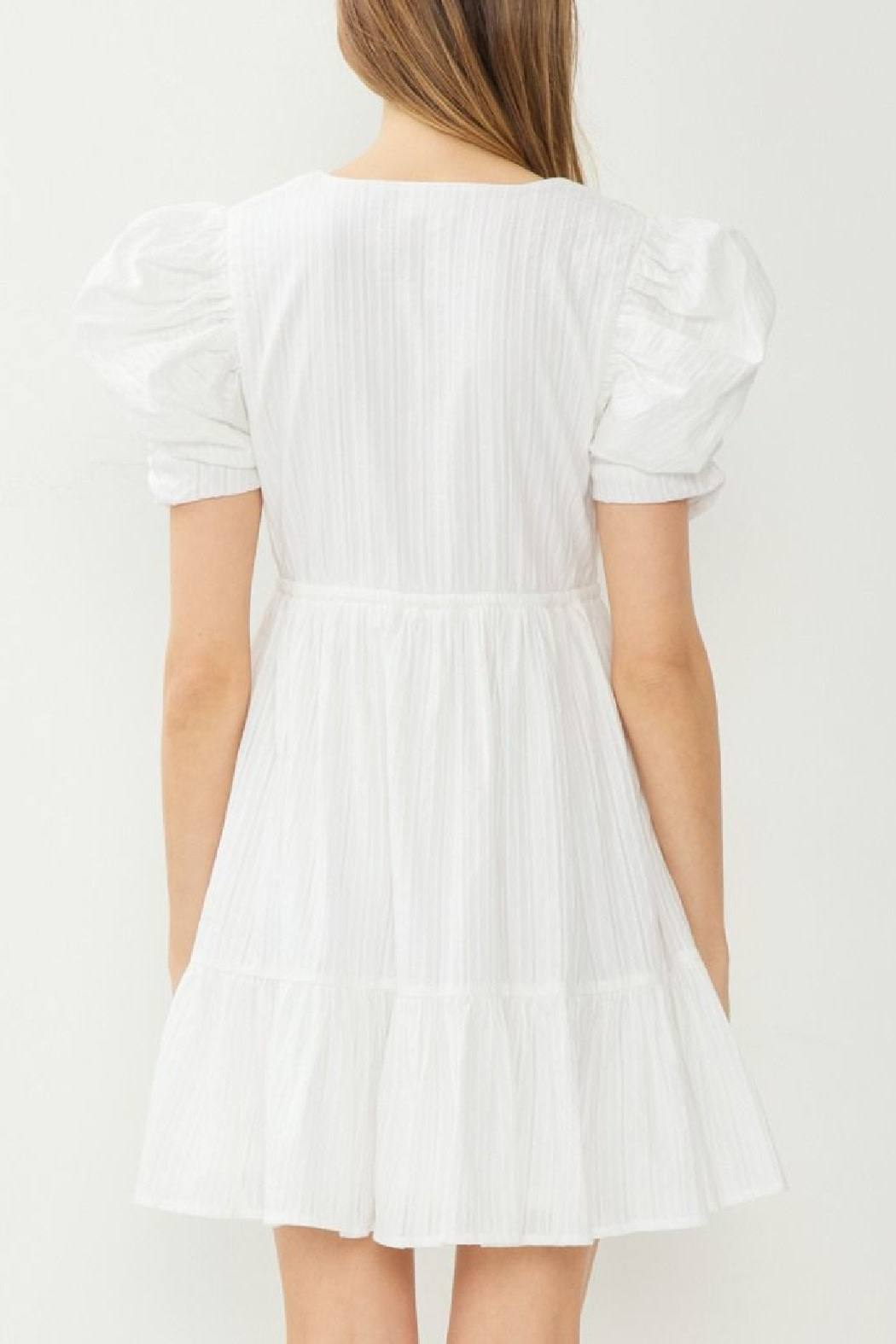 Entro Textured Drawstring Waist Dress