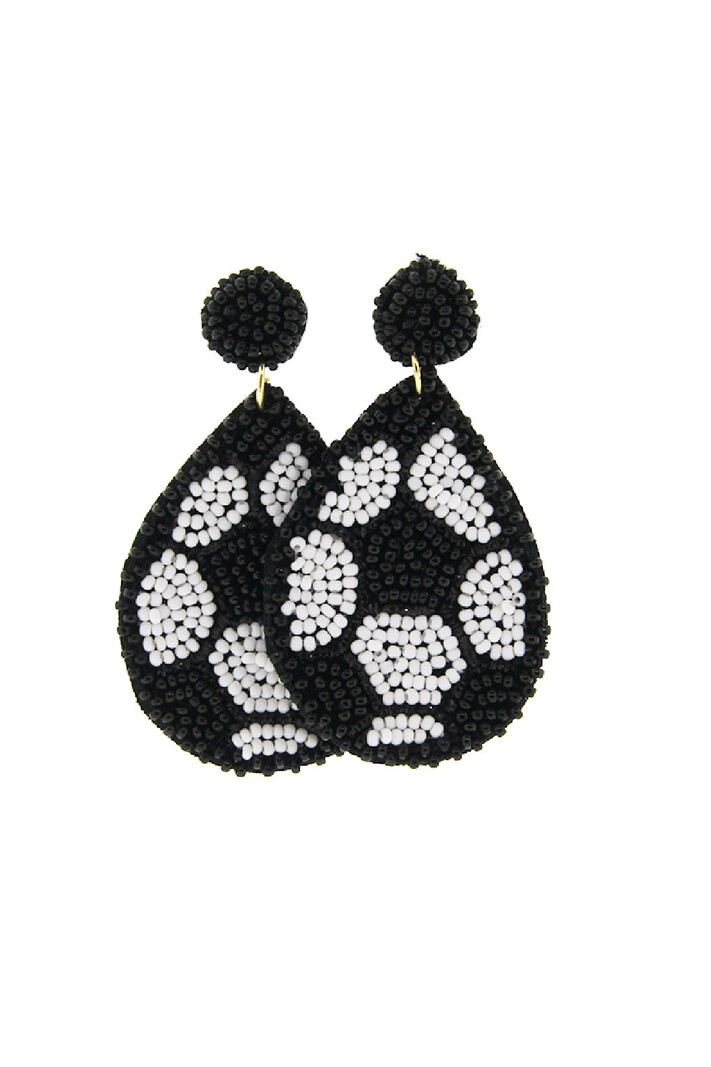 Trend Boutique Beaded Soccer Earrings