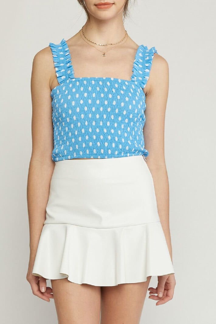 Entro Dot Print Crop Top