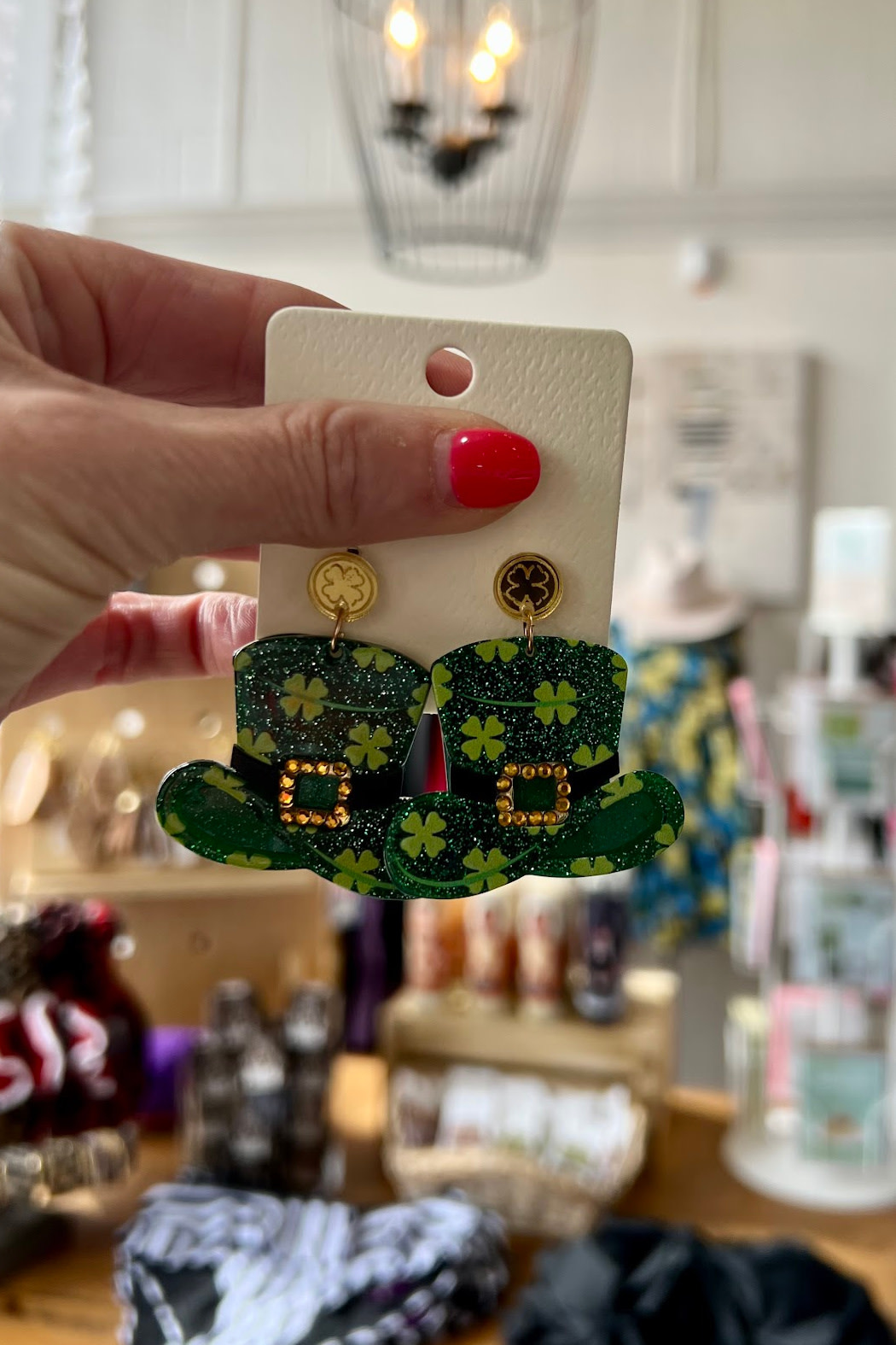 Trend Boutique Shamrock Hat Earrings