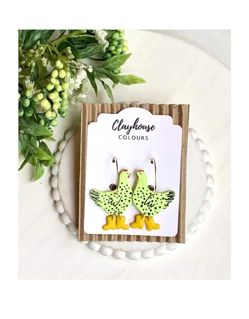 Clayhouse Colours Spring Chicken Earrings