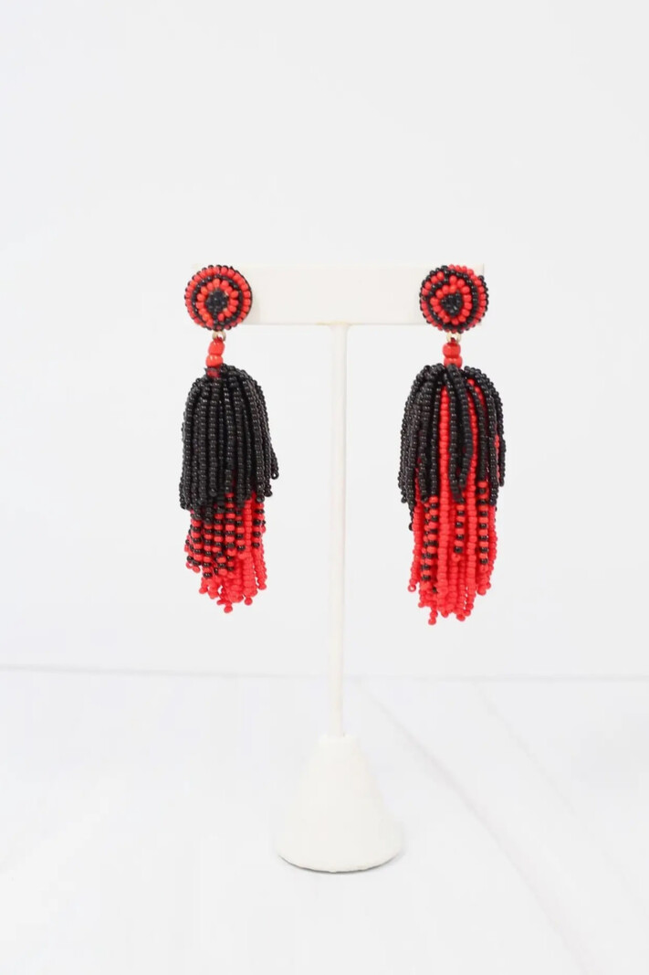 Caroline Hill Beaded Tassel earrings