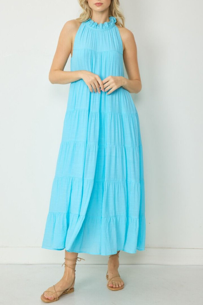 Entro Mock Neck Tiered Maxi