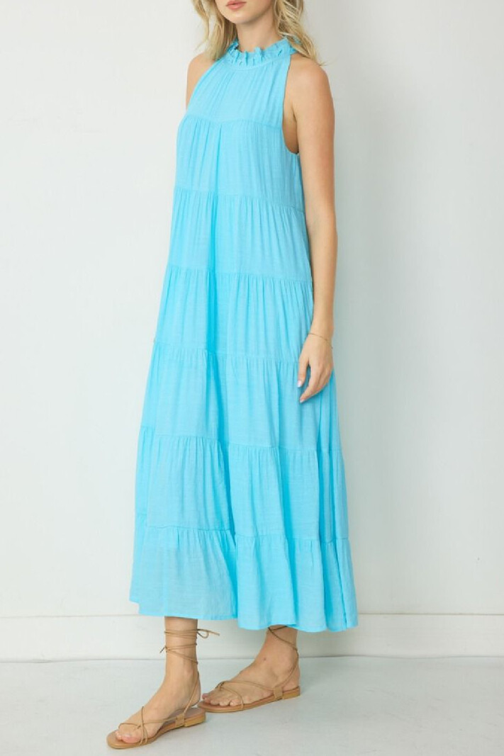 Entro Mock Neck Tiered Maxi