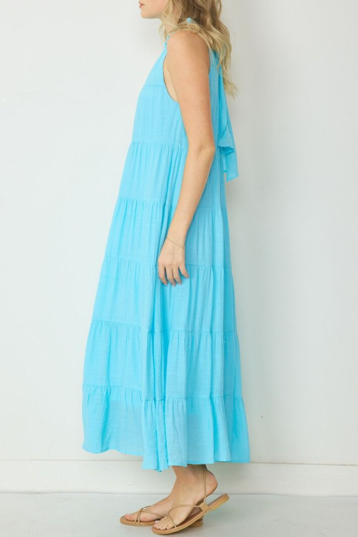 Entro Mock Neck Tiered Maxi