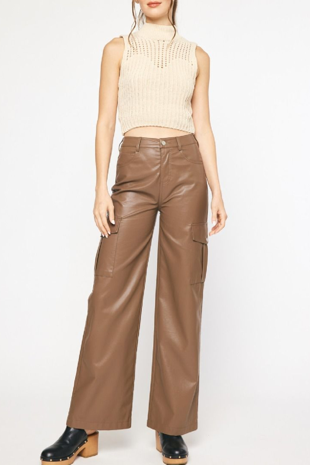 Entro Cropped mock neck top