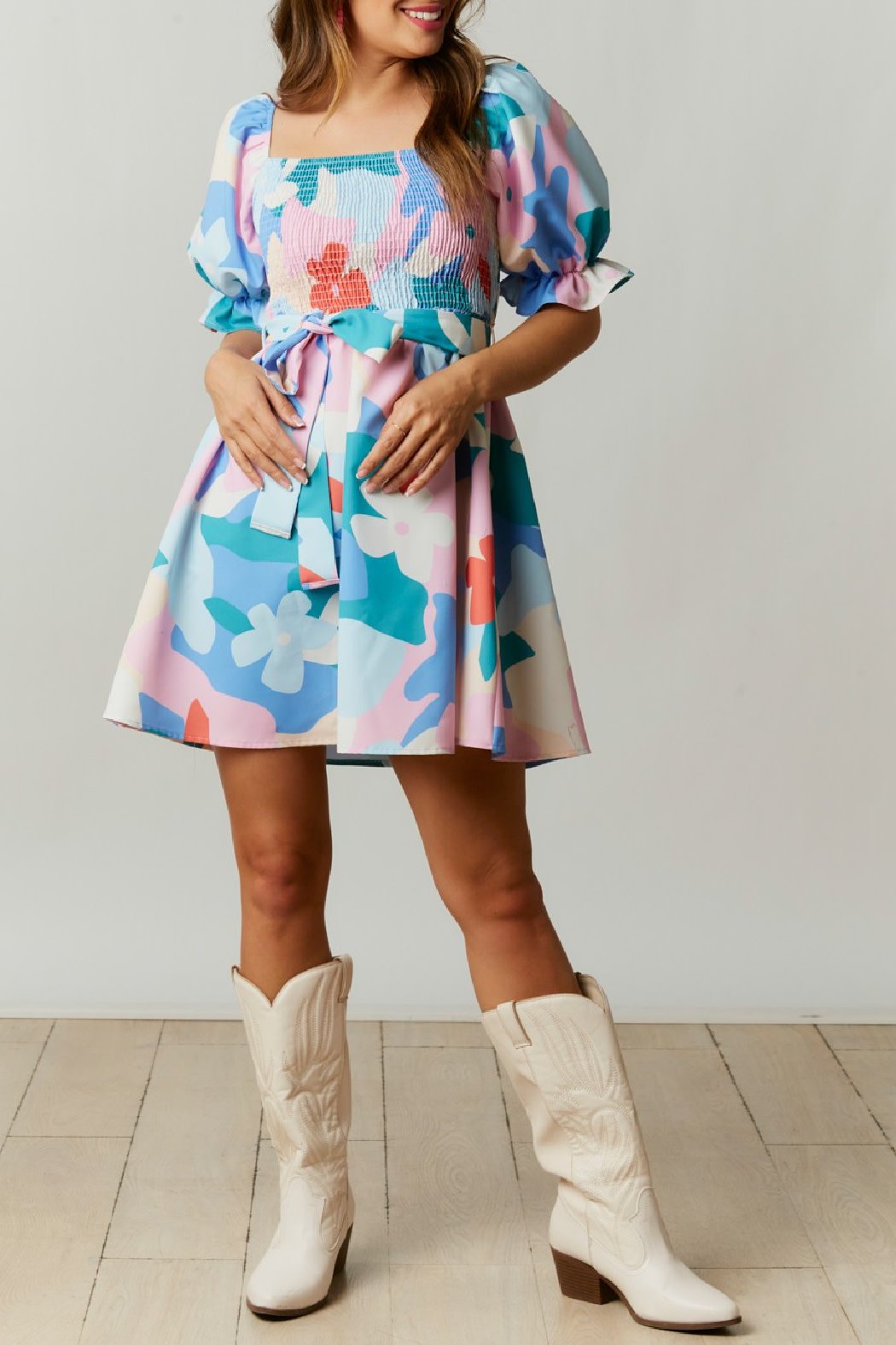 Fantastic Fawn Smocked floral dress