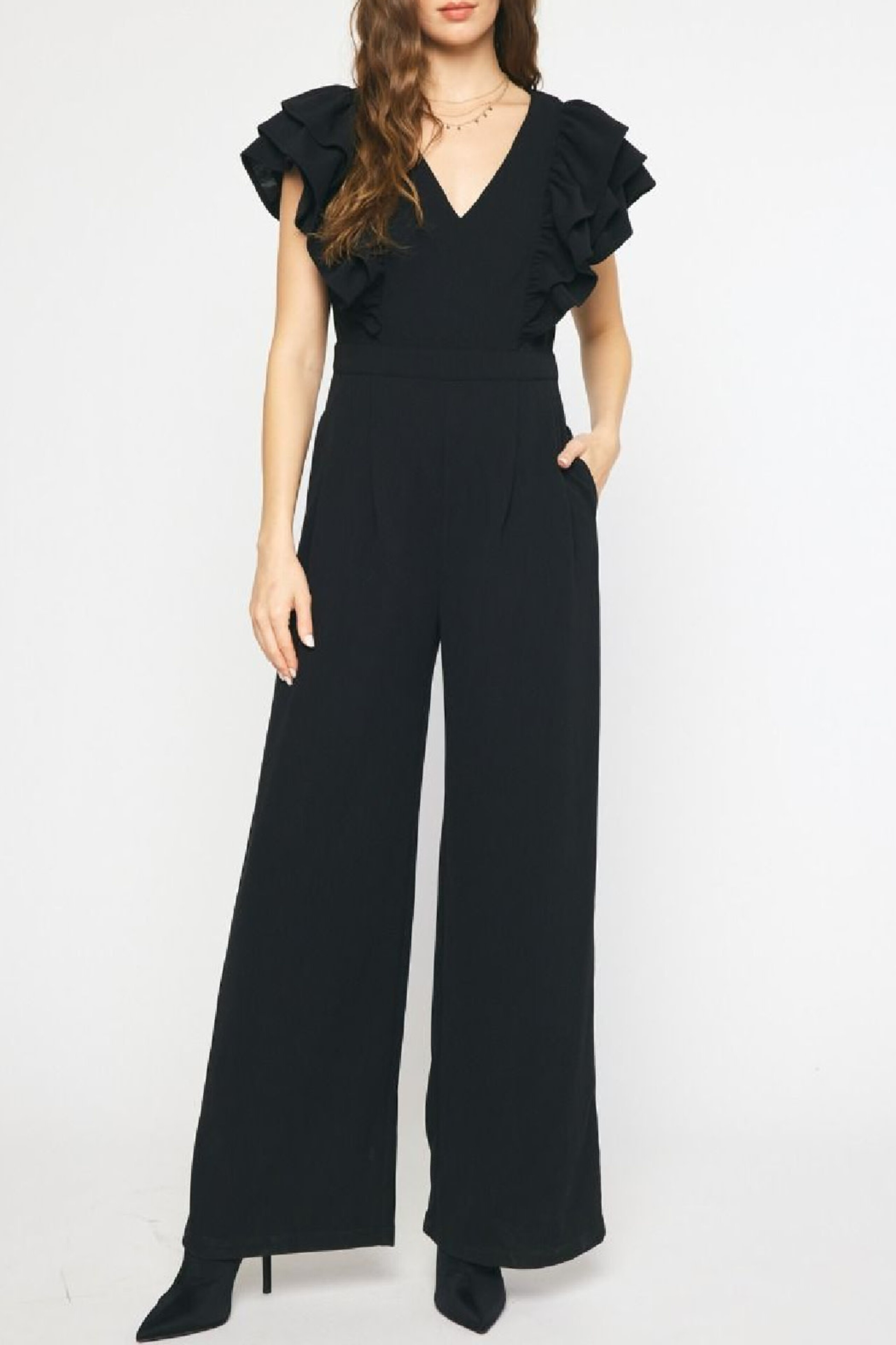 Scully Strapless Ruffle trim Bandana Light Blue jumpsuit main image 1