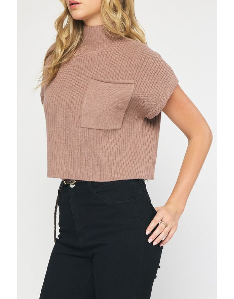Entro High Neck Ribbed Sweater