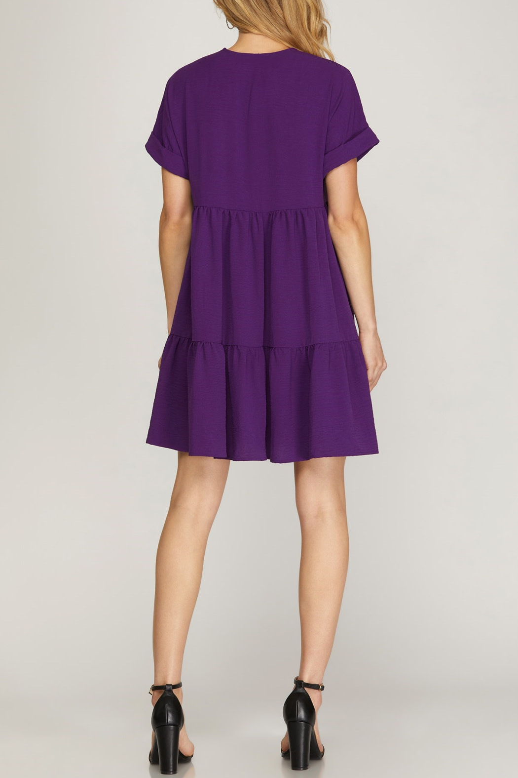 Solid tiered dress - Trend Boutique