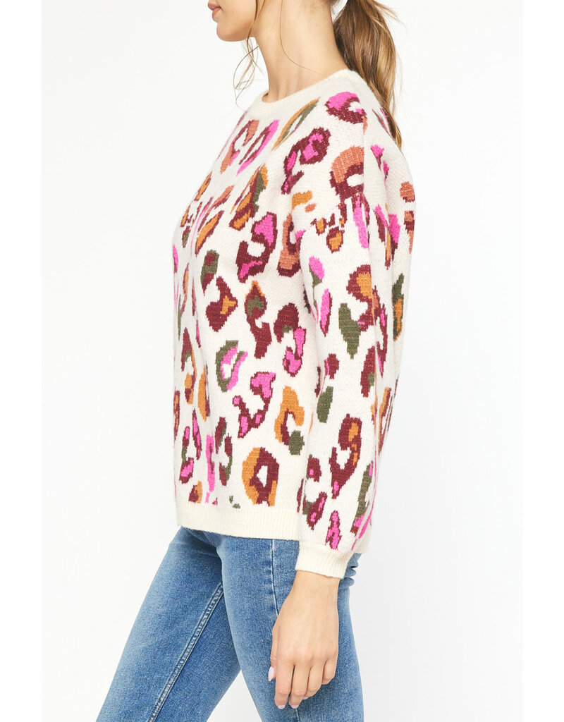 Entro Colorful Leopard print sweater