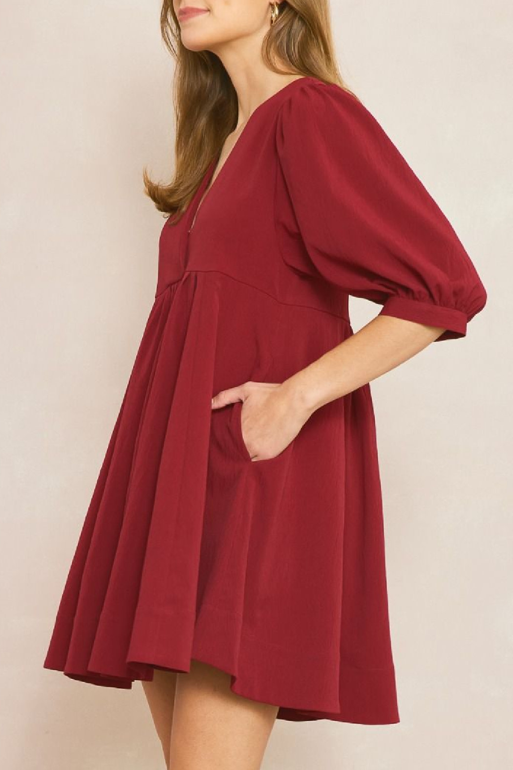 Entro Half Sleeve Babydoll Dress