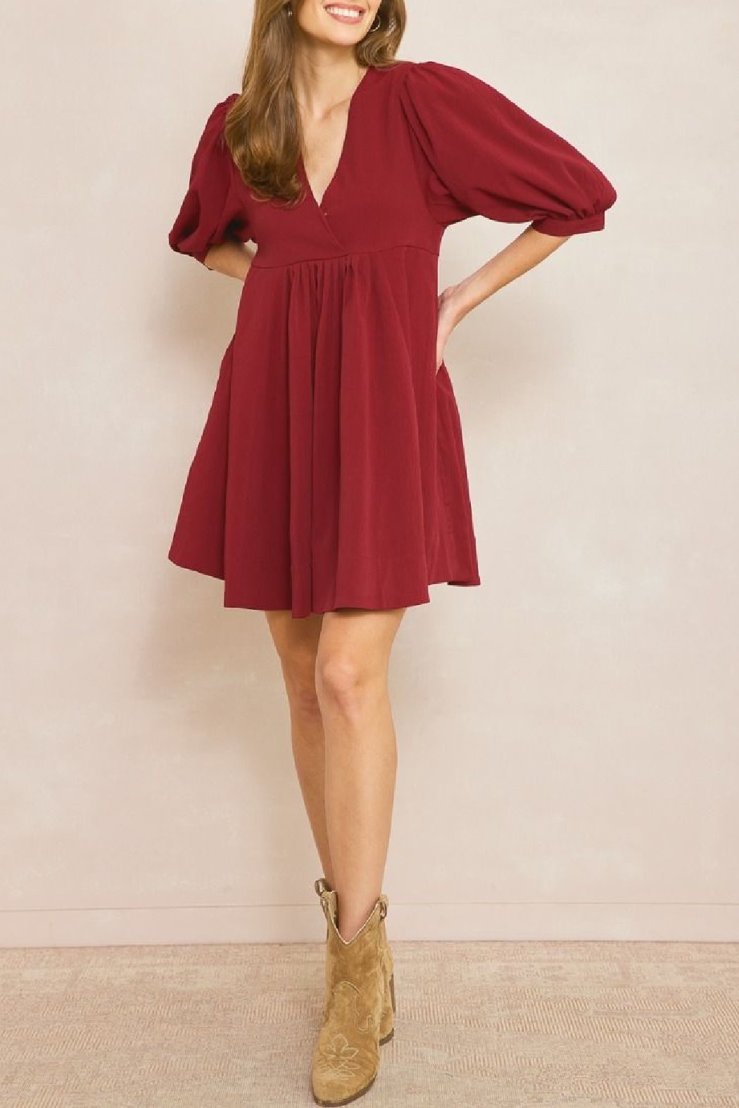 Entro Half Sleeve Babydoll Dress